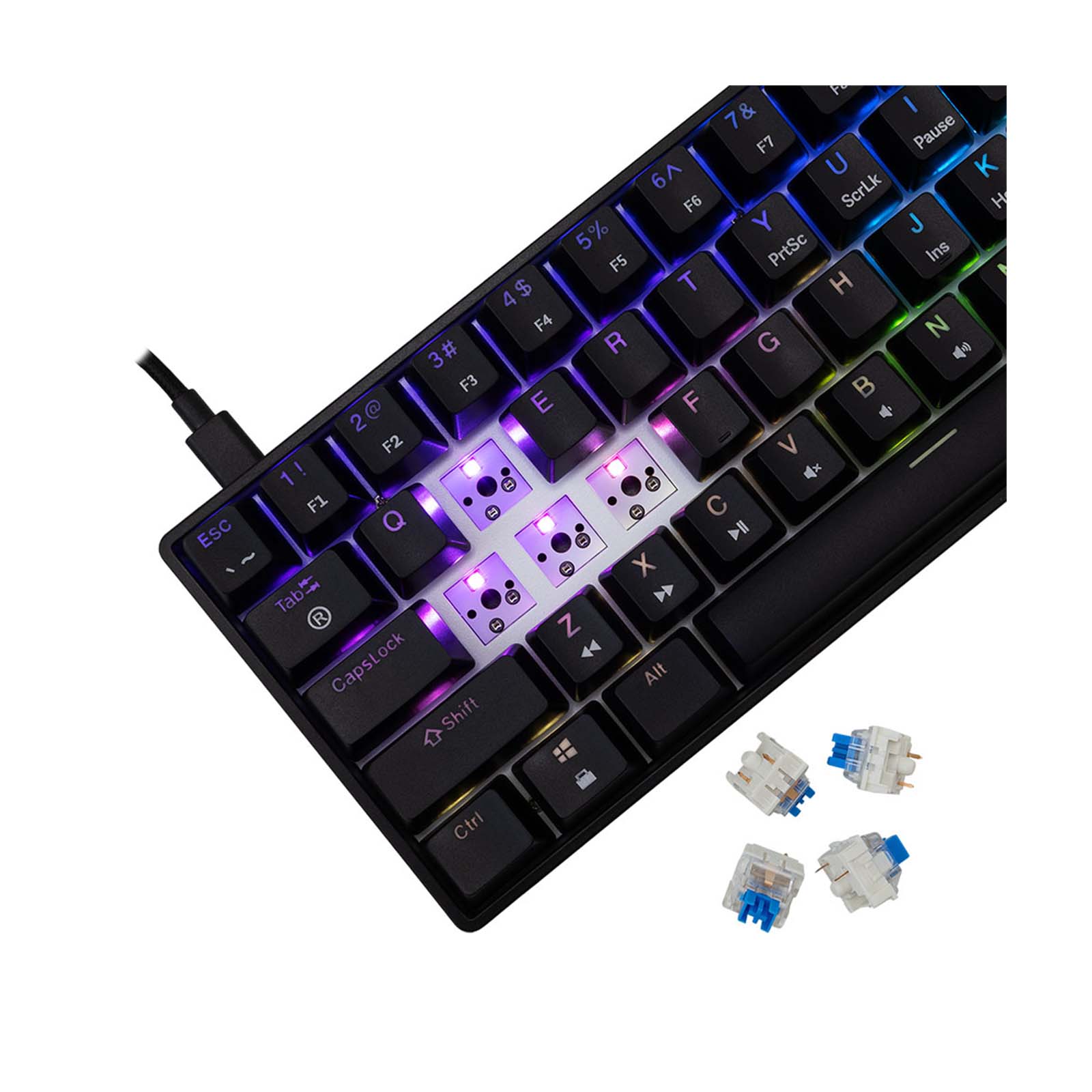 Clavier Mécanique RGB Shinobi - 2 Black White Shark - Librairie Oxford City
