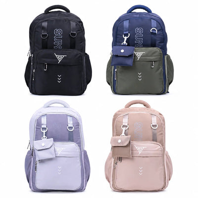 Sac à dos scolaire grand format avec pochette amovible — Beige - Librairie Oxford City