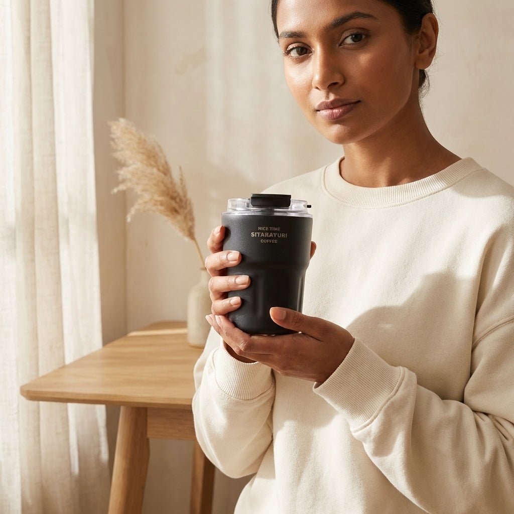 Tumbler Inox Sitarayuri Coffee – Tasse Isotherme à Emporter avec Dragonne | Oxford City - Librairie Oxford City
