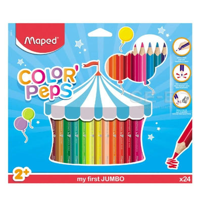 24 CRAYONS COULEUR JUMBO - Librairie Oxford City