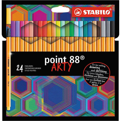 24 stylos - feutres STABILO point 88 - pointe fine - ARTY - Librairie Oxford City