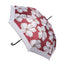 Parapluie adulte ouvert à motif floral bleu blanc et rouge