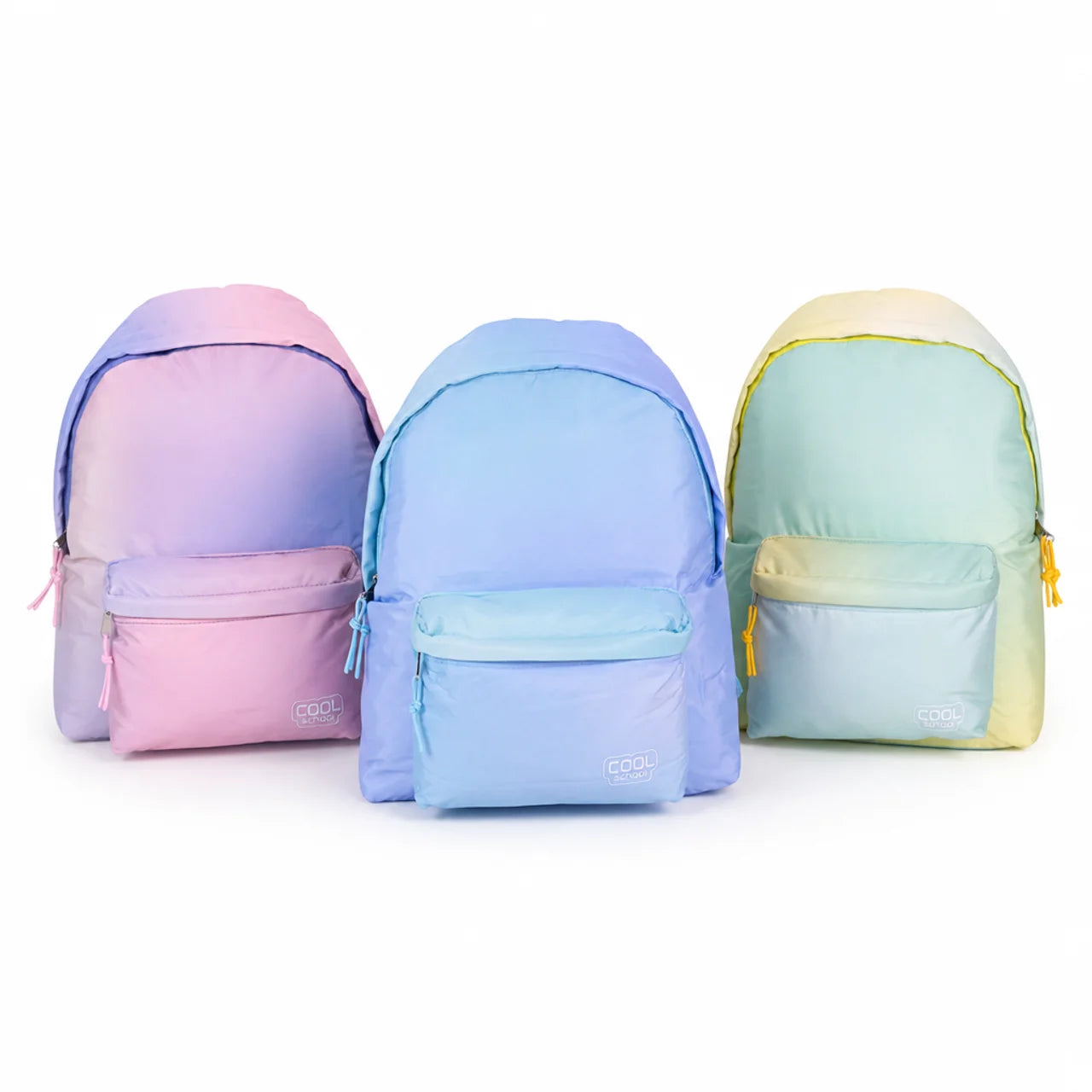 Sac à dos scolaire Cool School Spring en polyester, coloris rose violet et bleu