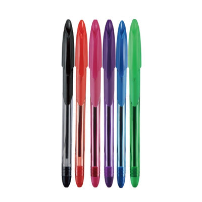 Stylo bille KEYROAD Soft Jet, 0,7 mm, lot de 6, blister, couleurs assorties - Librairie Oxford City