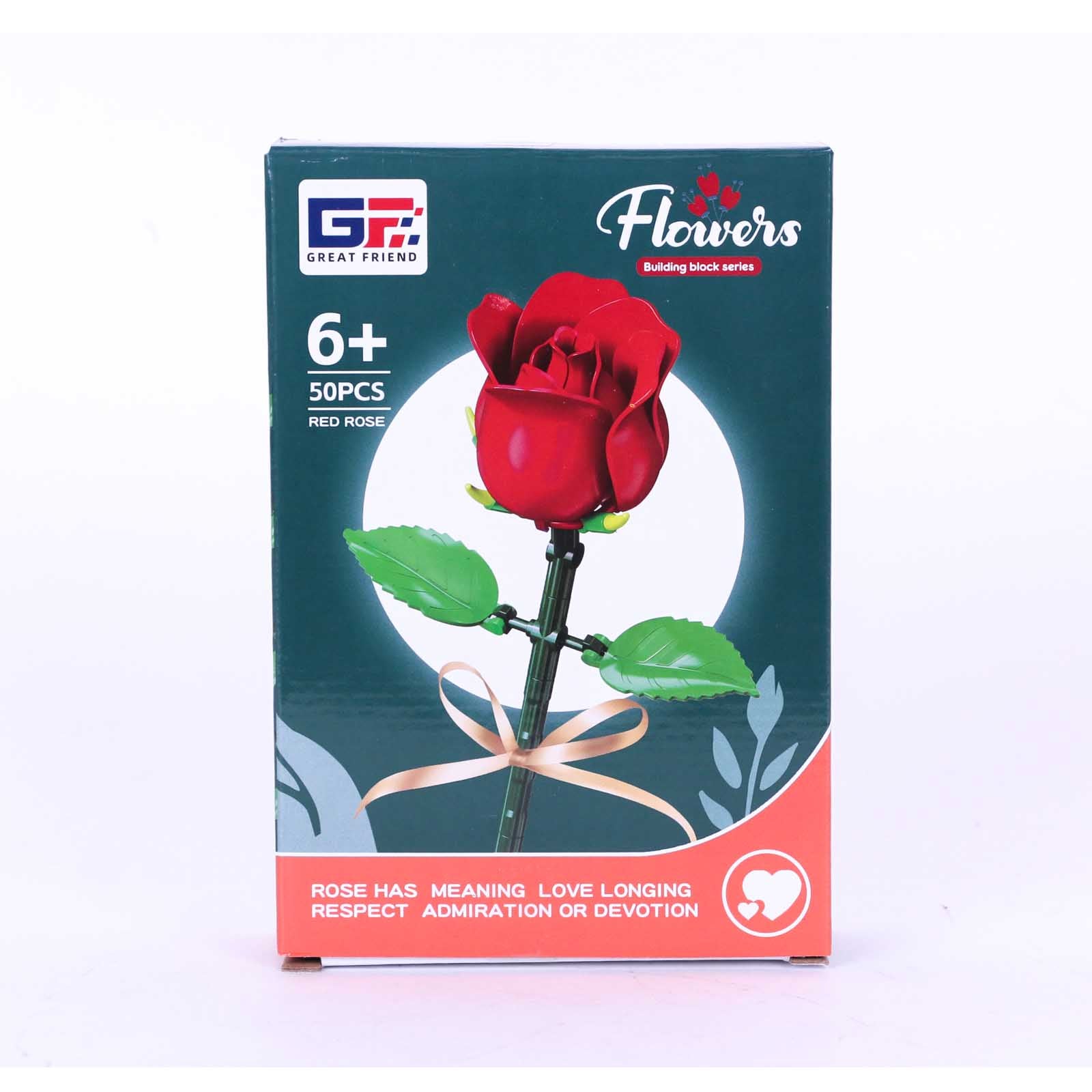 Rose Rouge en Briques – Flowers Building Block Great Friend - Librairie Oxford City