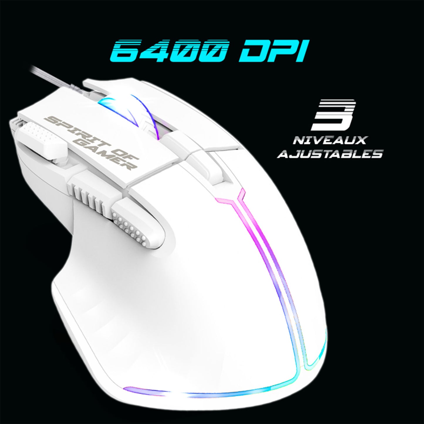 Clavier et Souris ULTIMATE 600 ARTIC RGB - Librairie Oxford City