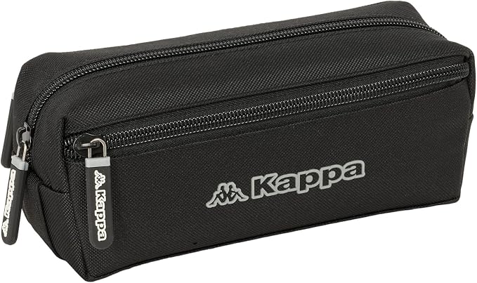 Trousse scolaire Kappa noire en polyester avec fermeture éclair
