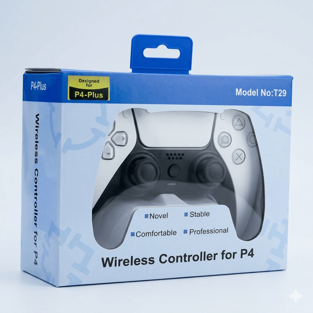 Manette Sans Fil P4 - Plus Double Vibration Blanc et Noir - Librairie Oxford City