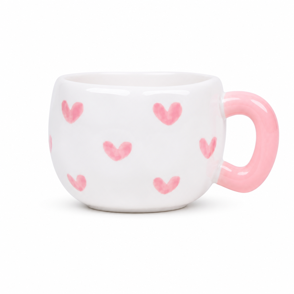 Mug en Céramique — Motif Floral Cerise