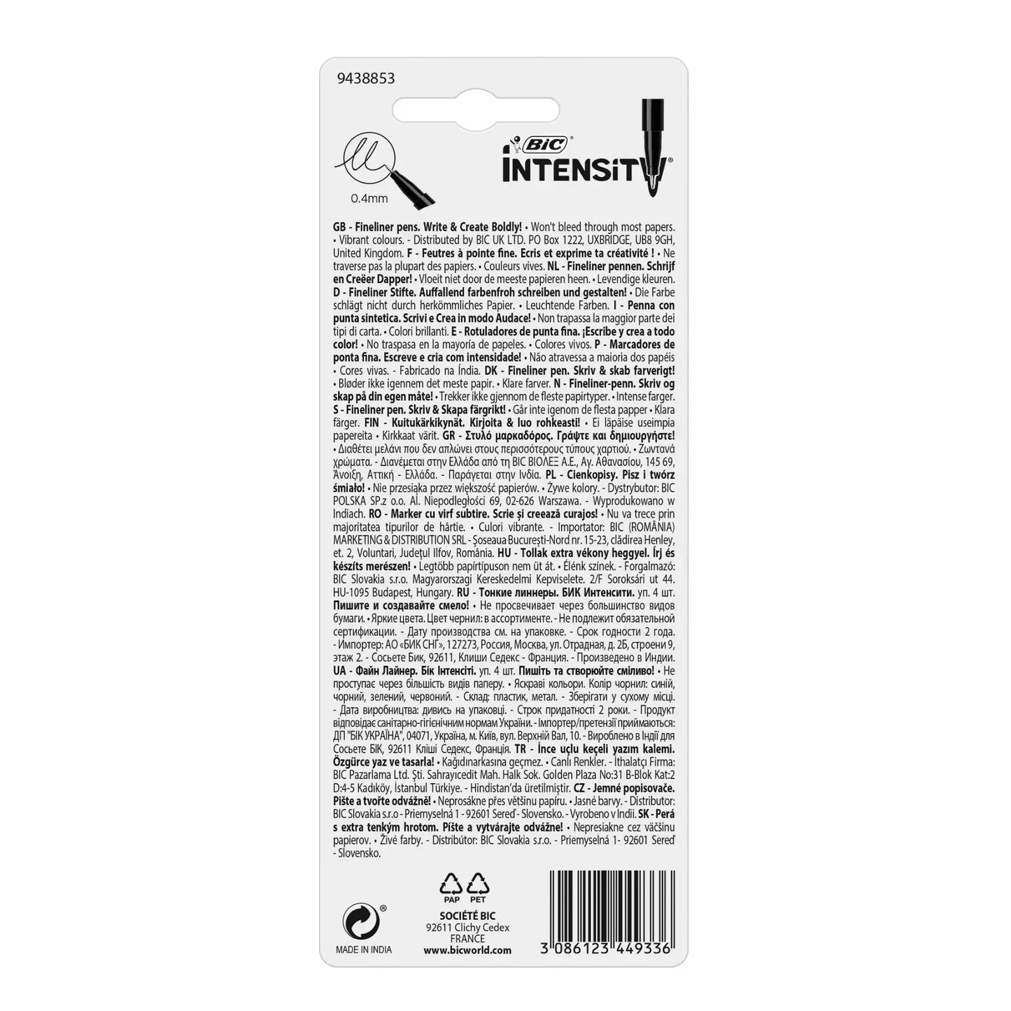 Feutres d'écriture Intensity fin - BIC - Librairie Oxford City