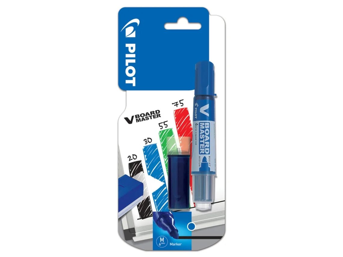 Marqueur pour tableau blanc Pilot V Board Master et recharge, pointe ronde de 6 mm, bleu - Librairie Oxford City
