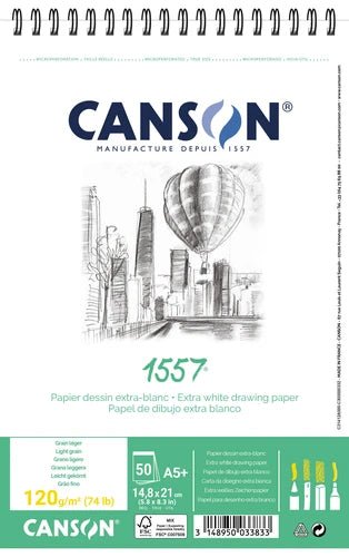 Album Spiralé Canson 1557 – A5+ – 50 Feuilles – 120 g/m² - Librairie Oxford City