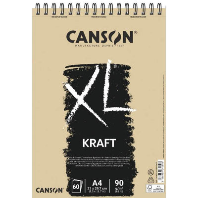 Album Canson XL Kraft – A4 – 60 feuilles – 90 g/m²