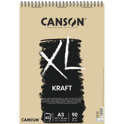 Album Canson XL Kraft – A3 – 60 feuilles – 90 g/m²
