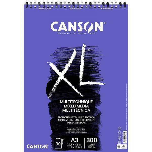 Album Canson XL Mix Media – A3 – 30 feuilles – 300 g/m² - Librairie Oxford City