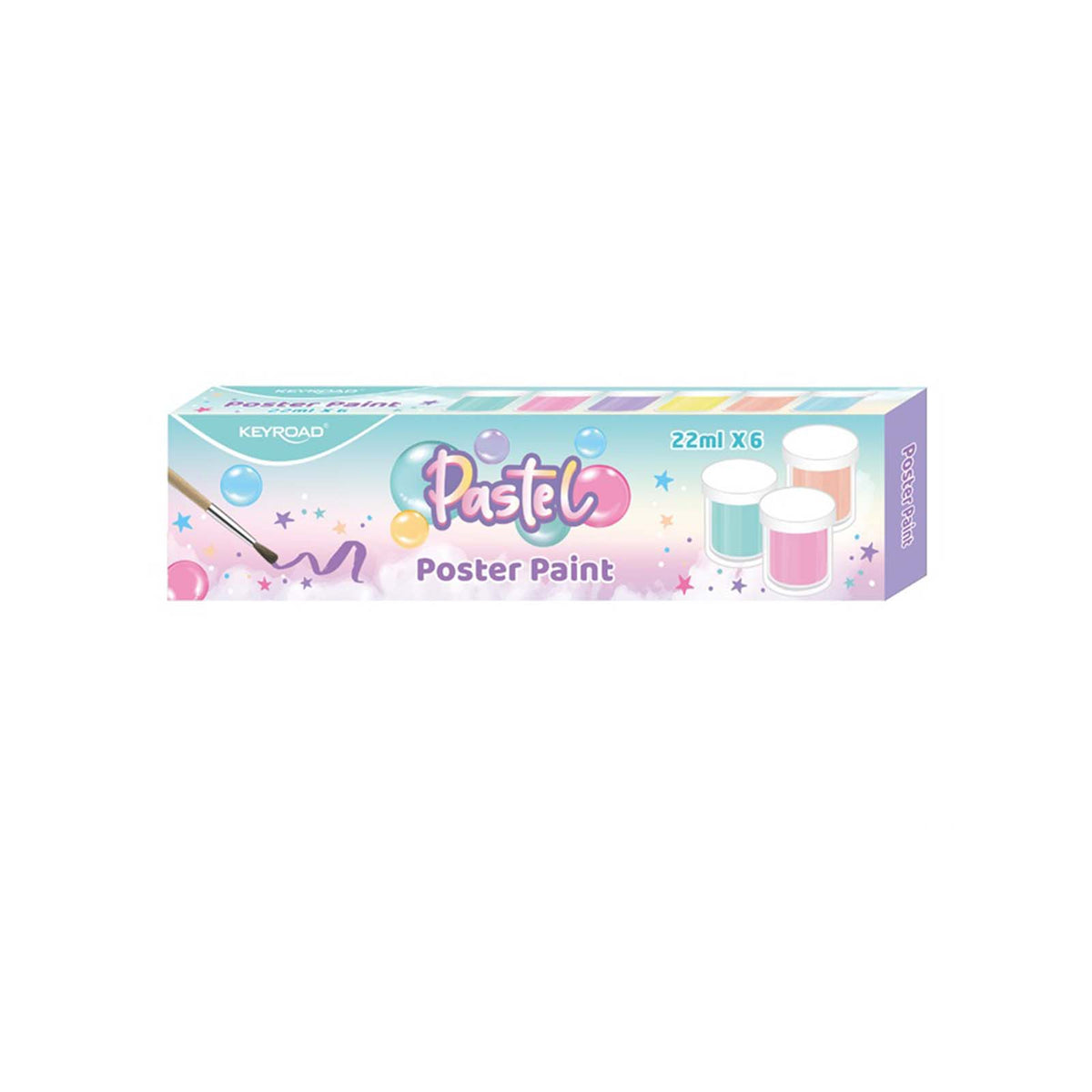 Keyroad - Poster Paint 6 Couleurs Pastel 22ml - Librairie Oxford City
