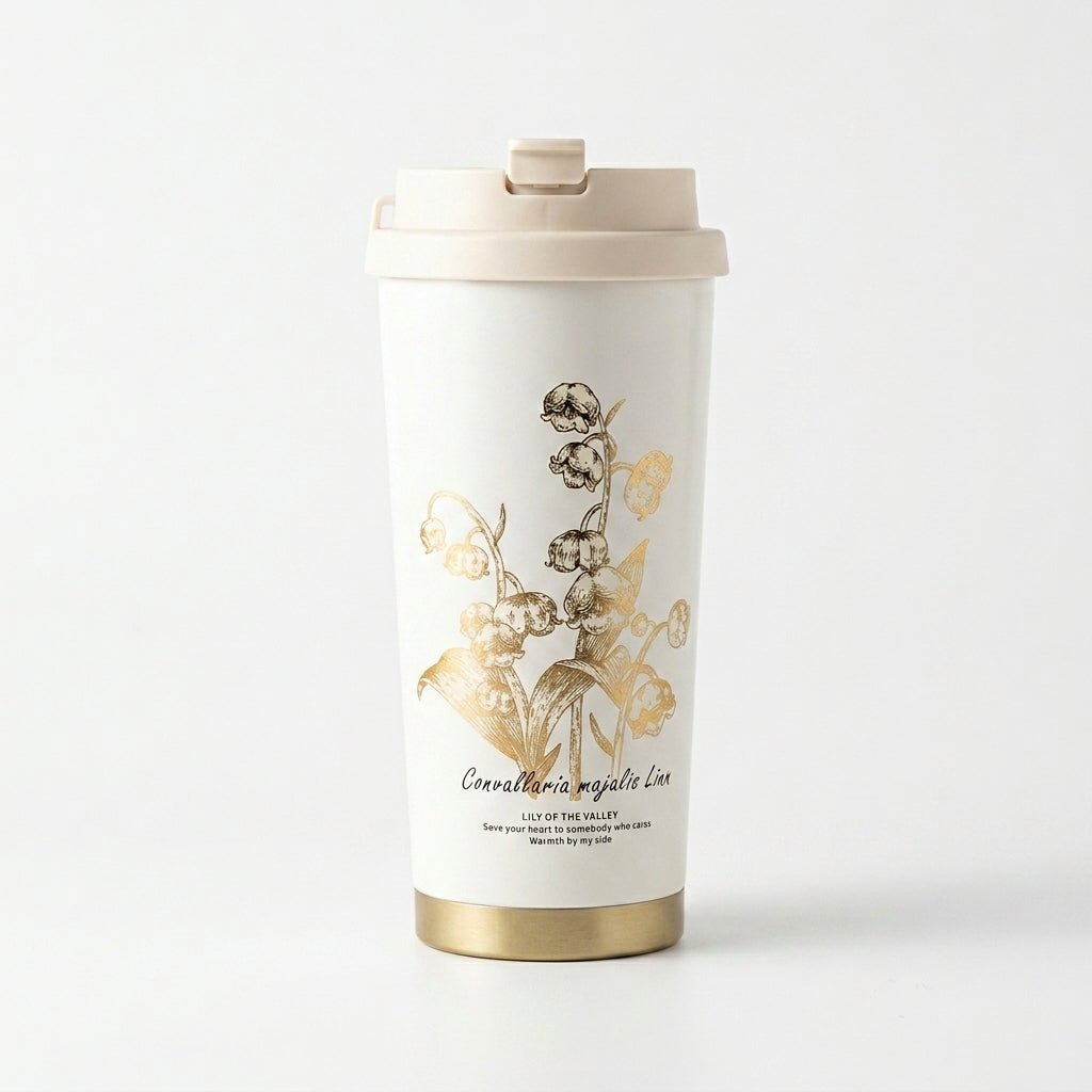 Mug Thermos Inox Botanical – Tasse Café Isotherme Design Floral | Oxford City - Librairie Oxford City