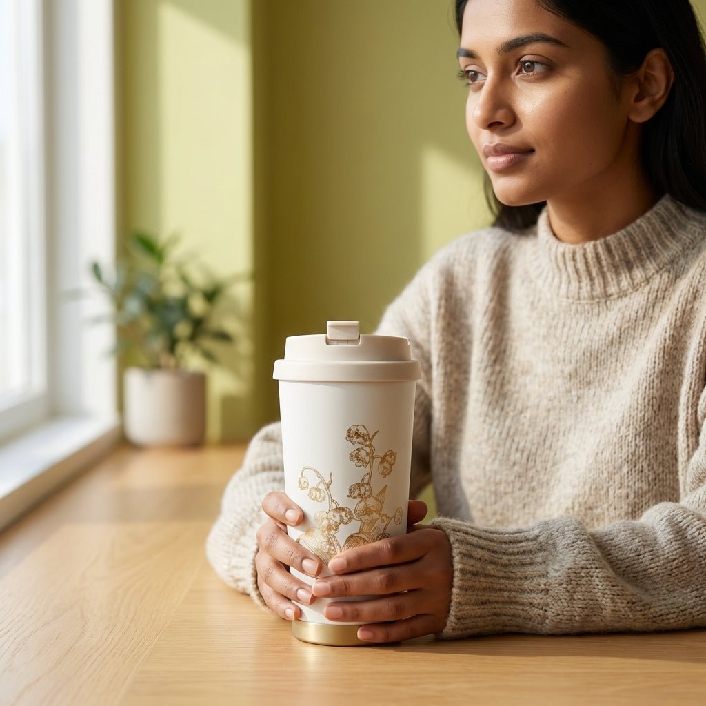 Mug Thermos Inox Botanical – Tasse Café Isotherme Design Floral | Oxford City - Librairie Oxford City