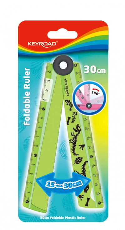 Règle pliable KEYROAD, règle de 15 à 30 cm + rapporteur + compas en un, pendentif, couleurs assorties - Librairie Oxford City