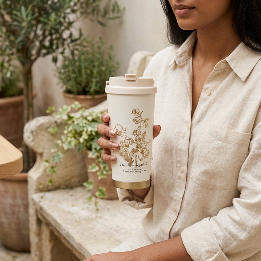 Mug Thermos Inox Botanical – Tasse Café Isotherme Design Floral | Oxford City - Librairie Oxford City