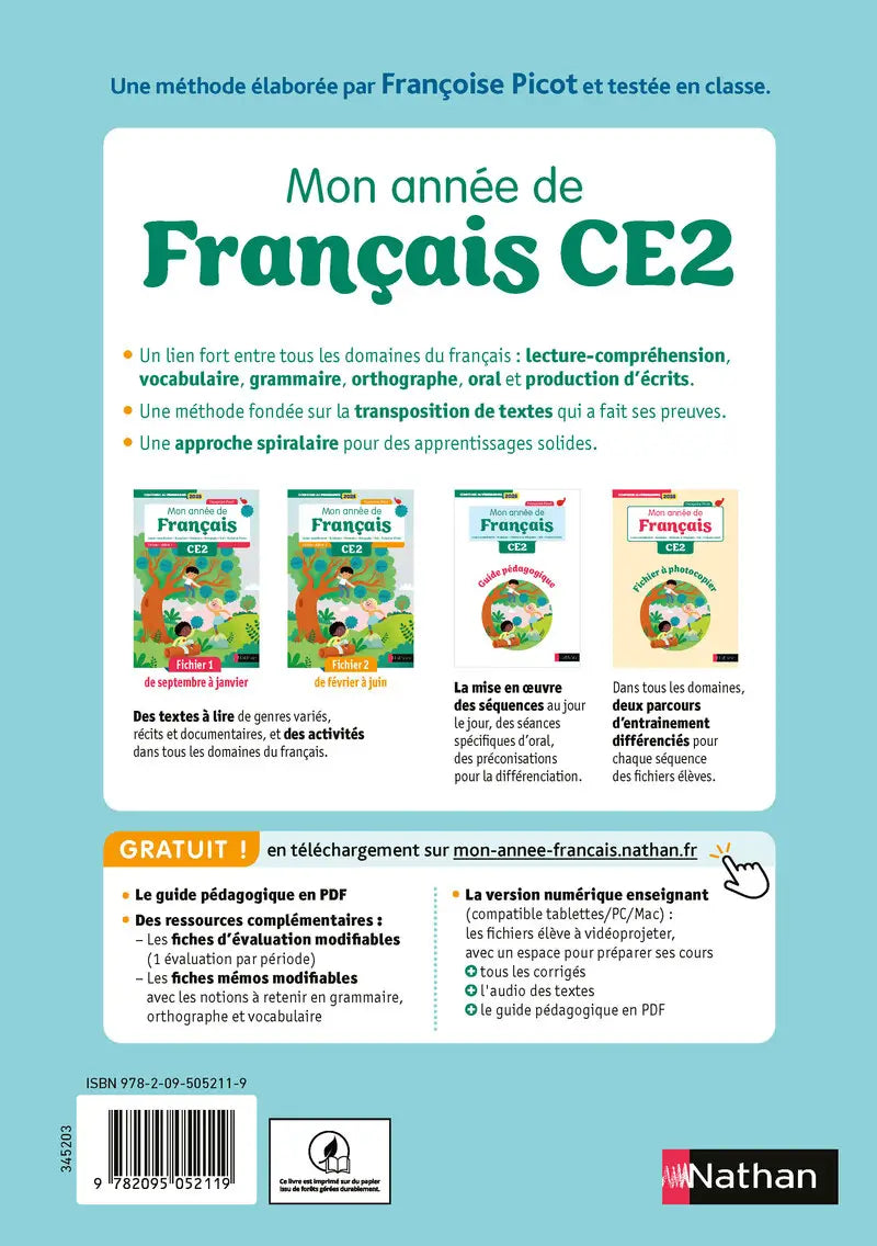 Nathan - Mon Année de Français CE2 - Fichier 2 (Édition 2025)