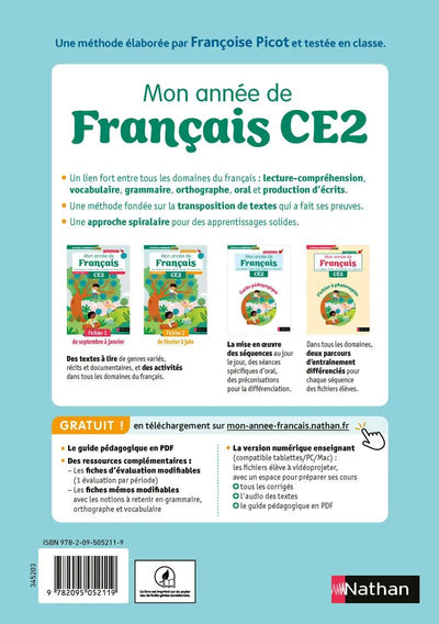 Nathan - Mon Année de Français CE2 - Fichier 2 (Édition 2025) - Librairie Oxford City