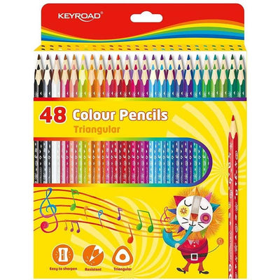 Crayons de Couleur Triangulaires 48 Couleurs Keyroad - Librairie Oxford City