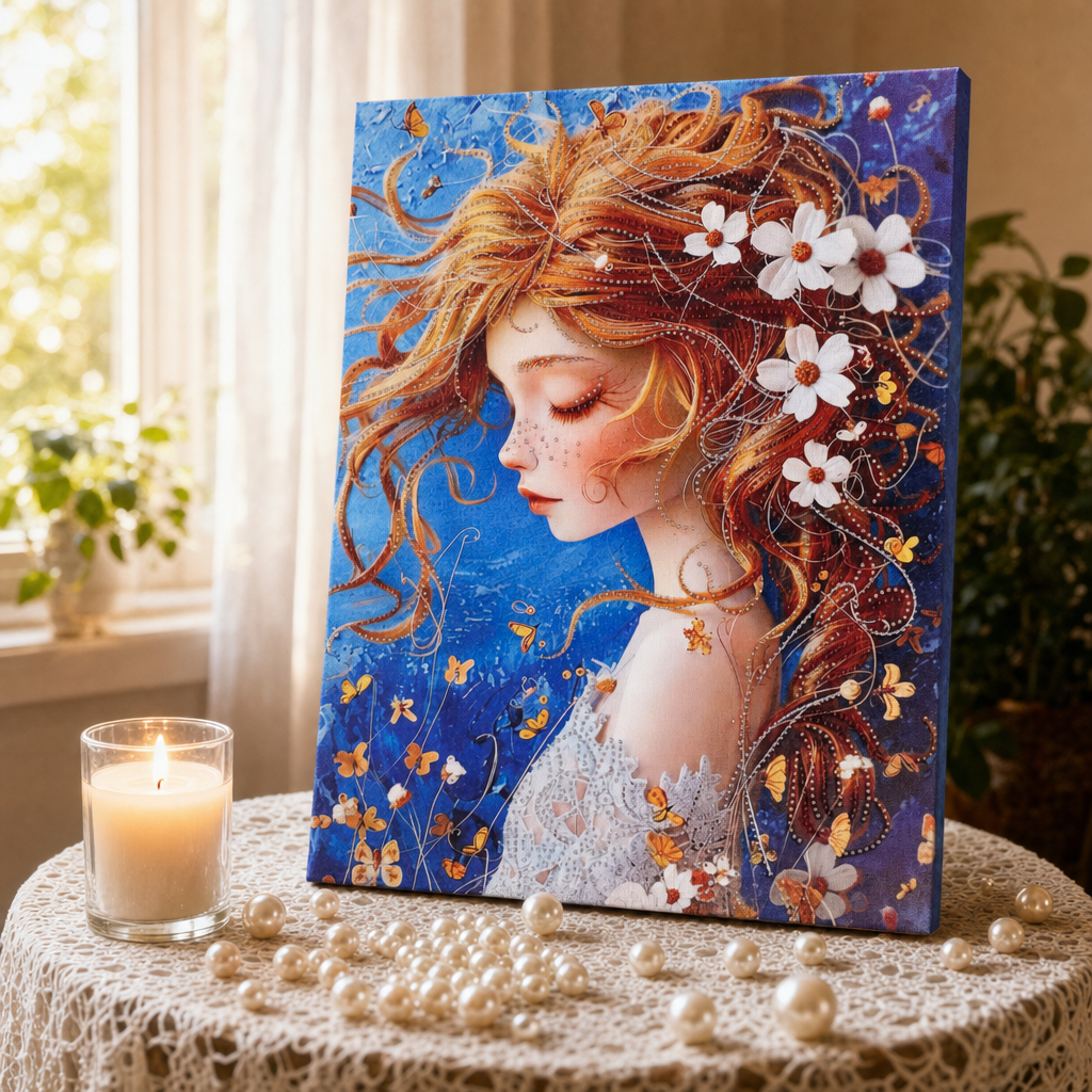 Kit DIY Perles avec Châssis Toile Imprimée 40×50 cm