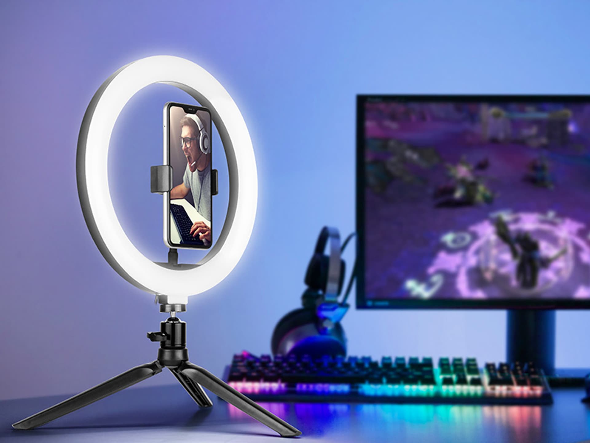 Ring Light QX - 260 avec Mini Trépied et Support Téléphone - Librairie Oxford City