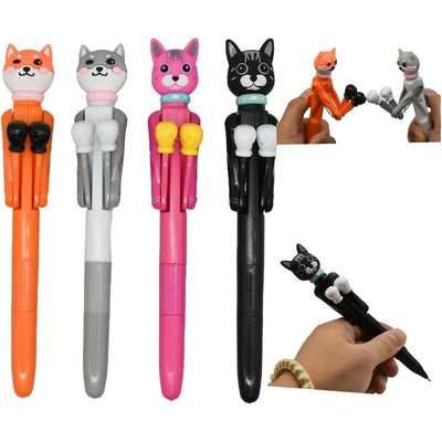 4 stylos à bille en forme de chat avec encre bleue - Librairie Oxford City