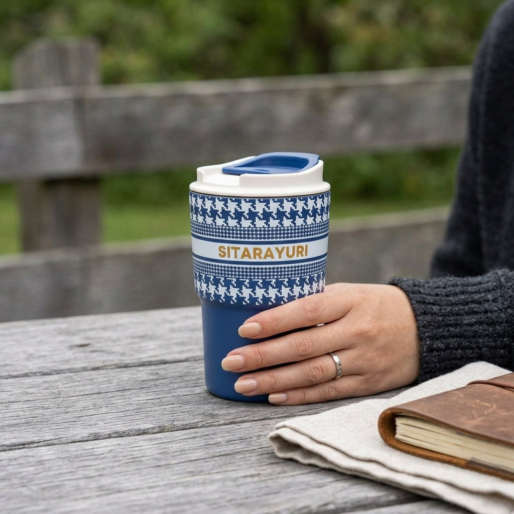 Mug Thermos Inox Sitarayuri – Tasse Café Isotherme Design Imprimé
