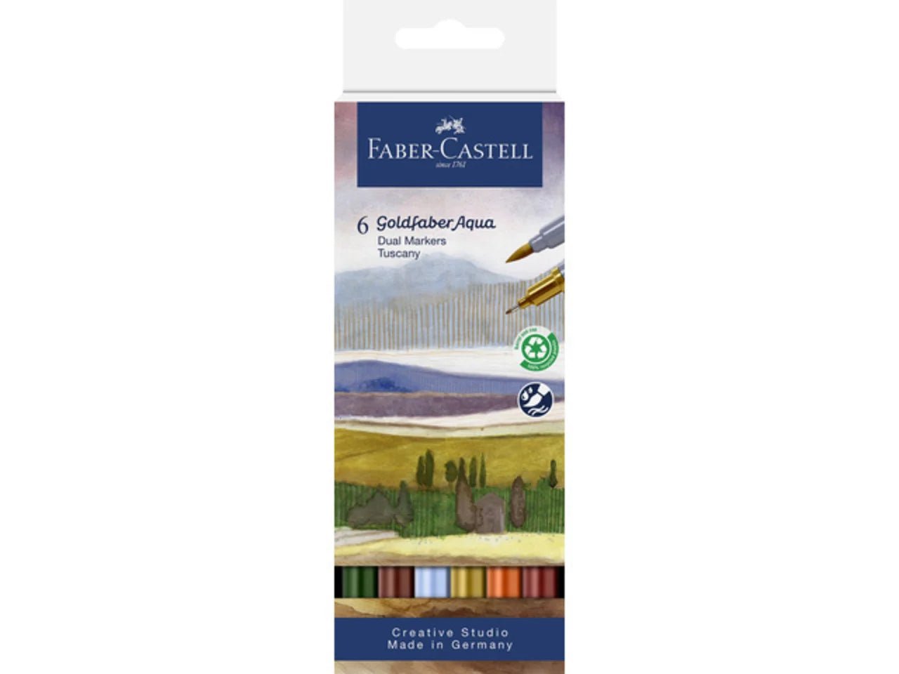 Set de 6 Feutres Aquarellables Goldfaber Aqua Double Pointe – Tuscany – Faber - Castell - Librairie Oxford City