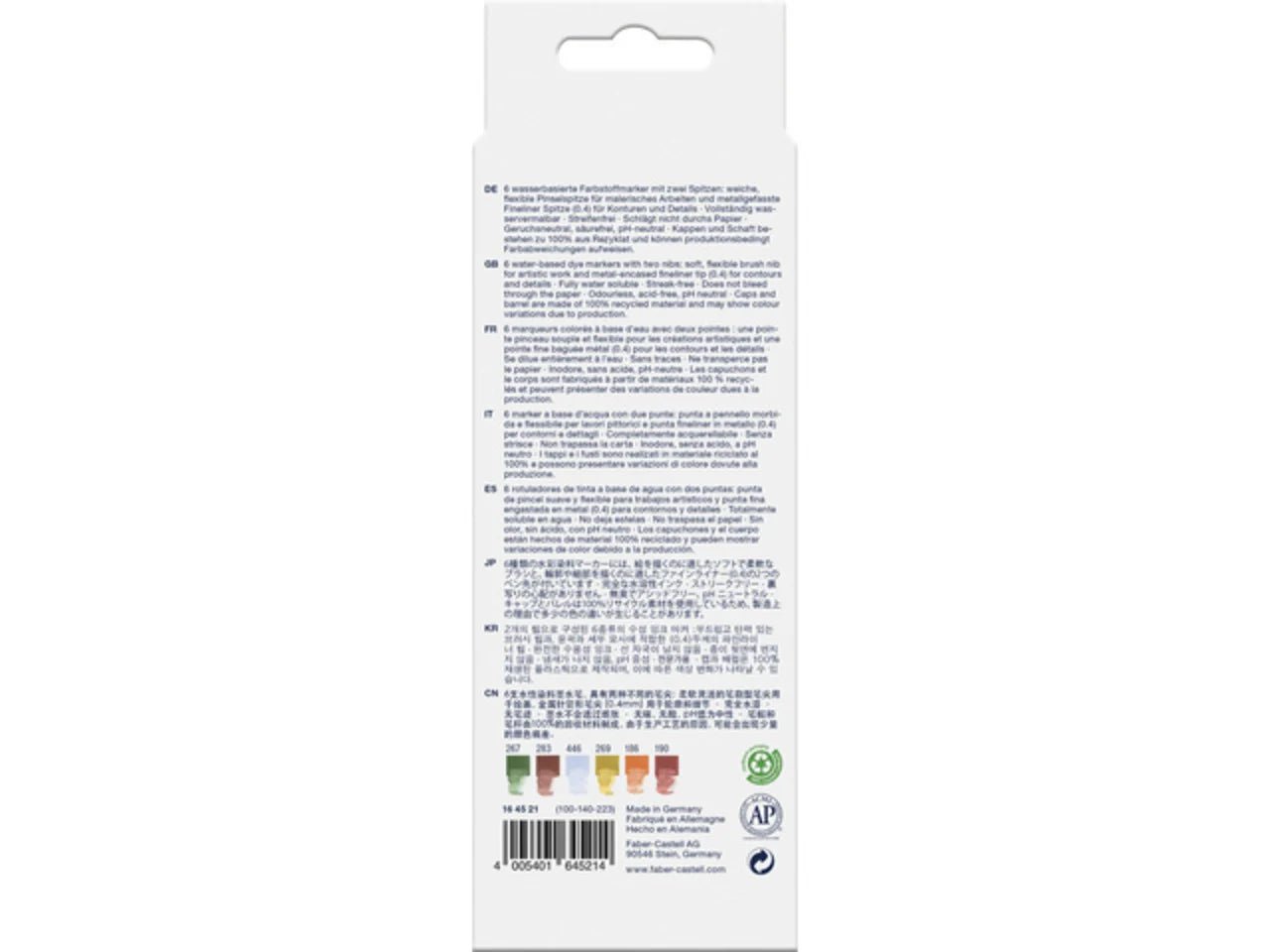 Set de 6 Feutres Aquarellables Goldfaber Aqua Double Pointe – Tuscany – Faber - Castell - Librairie Oxford City