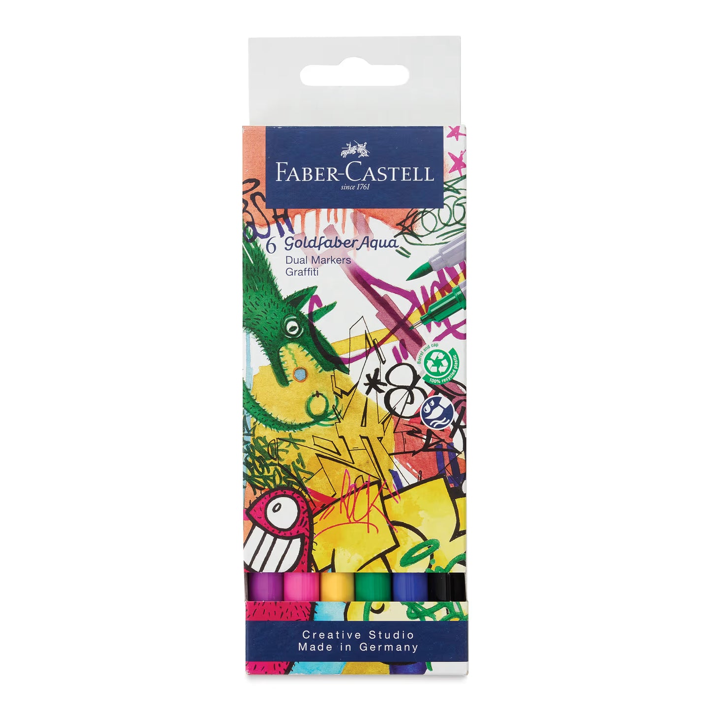 Set de 6 Feutres Aquarellables Goldfaber Aqua Double Pointe – Graffiti – Faber-Castell