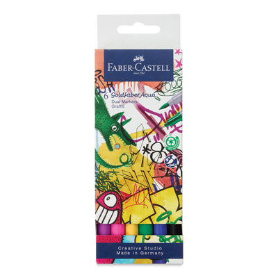 Set de 6 Feutres Aquarellables Goldfaber Aqua Double Pointe – Graffiti – Faber-Castell