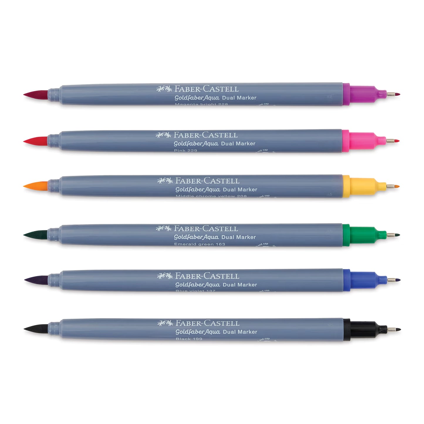 Set de 6 Feutres Aquarellables Goldfaber Aqua Double Pointe – Graffiti – Faber-Castell