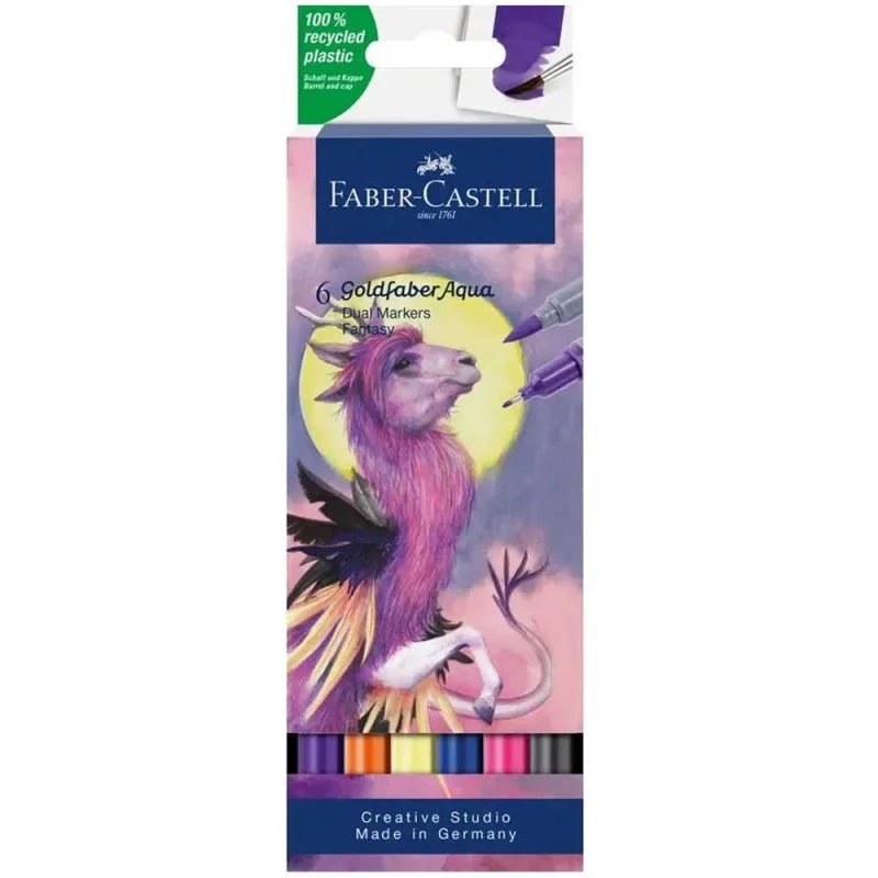 Set de 6 Feutres Aquarellables Goldfaber Aqua Double Pointe – Fantasy – Faber - Castell - Librairie Oxford City