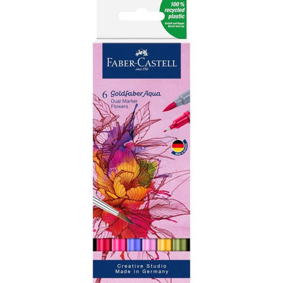 Set de 6 Feutres Aquarellables Goldfaber Aqua Double Pointe – Flowers – Faber - Castell - Librairie Oxford City