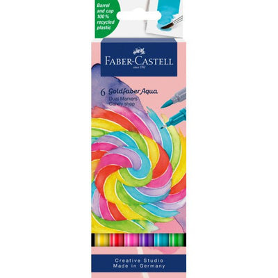 Set de 6 Feutres Aquarellables Goldfaber Aqua Double Pointe – Candy Shop – Faber - Castell - Librairie Oxford City