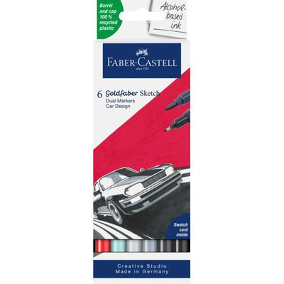 Set de 6 Marqueurs Sketch Goldfaber – Car Design – Faber - Castell - Librairie Oxford City