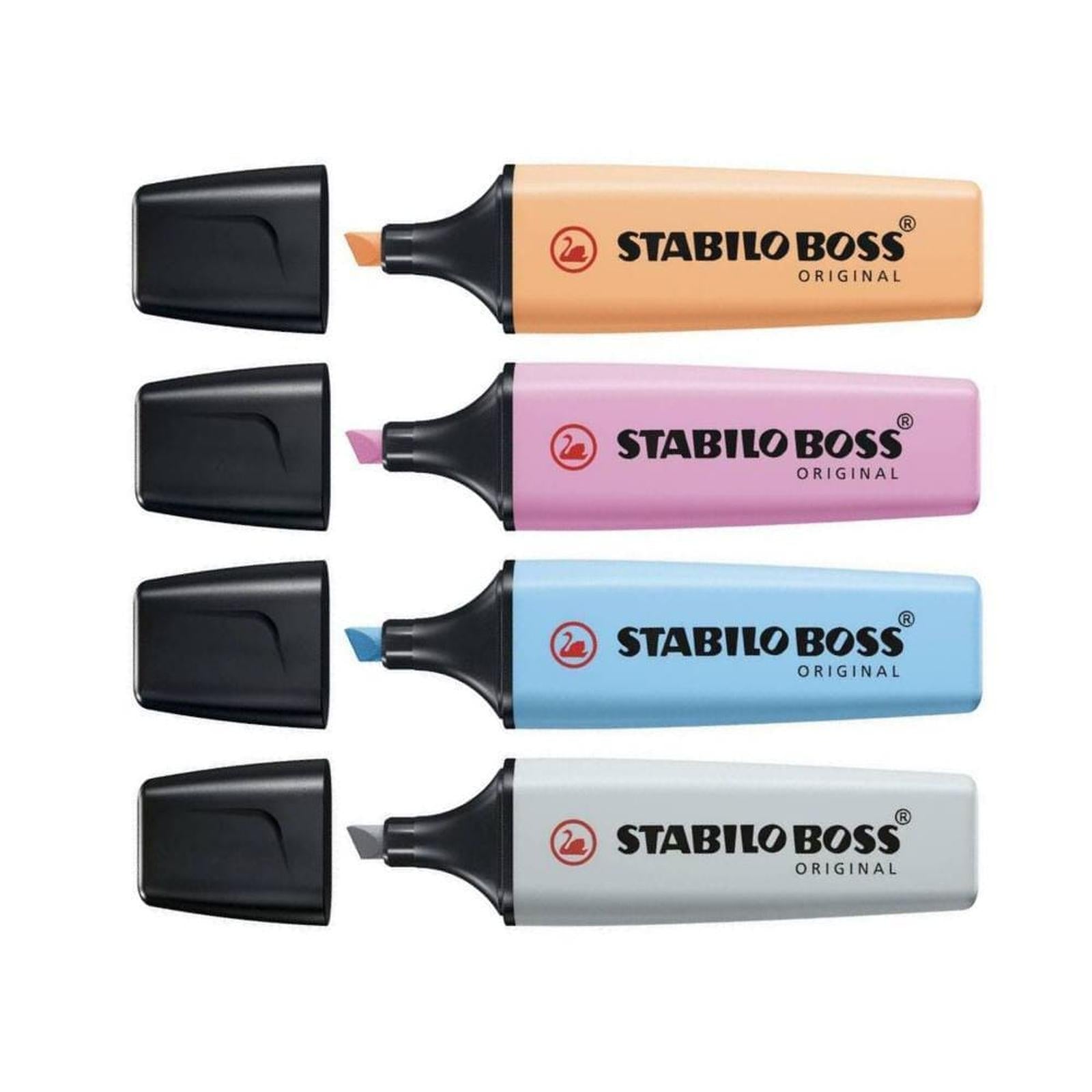 🌸 STABILO BOSS ORIGINAL – Pochette Pastel Love (x4) 💗💜💙💛 - Librairie Oxford City