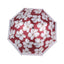 Parapluie Adulte à Motif Floral — Bleu, Blanc & Rouge