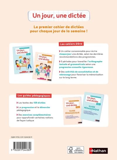 Un jour, une dictée CE2 - Cahier - 2020 Paperback – August 26, 2020 - Librairie Oxford City