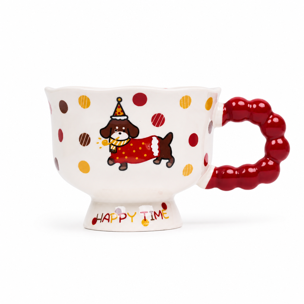 Mug en Céramique Happy Time — Illustration Chien
