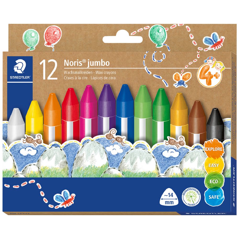 Craies à la Cire Jumbo Staedtler 12 Couleurs - Librairie Oxford City