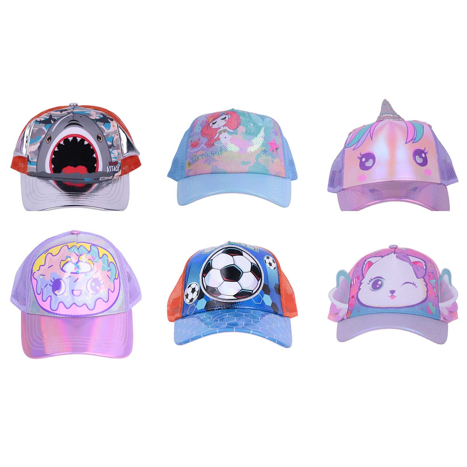 Casquette enfant Vest motif chat avec oreilles en relief, coloris rose et violet