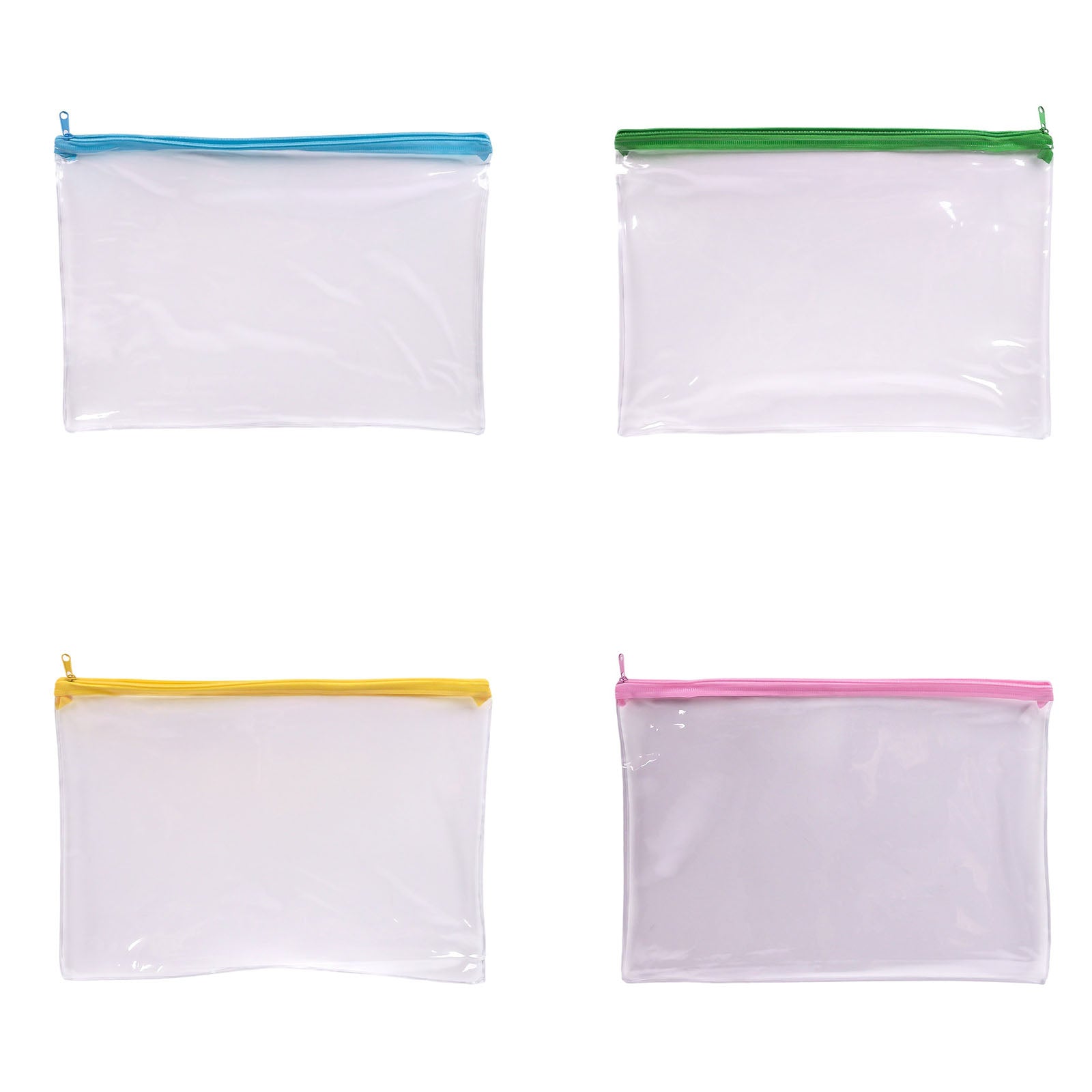 Pochette Zip Transparente A4 — 4 Coloris - Librairie Oxford City