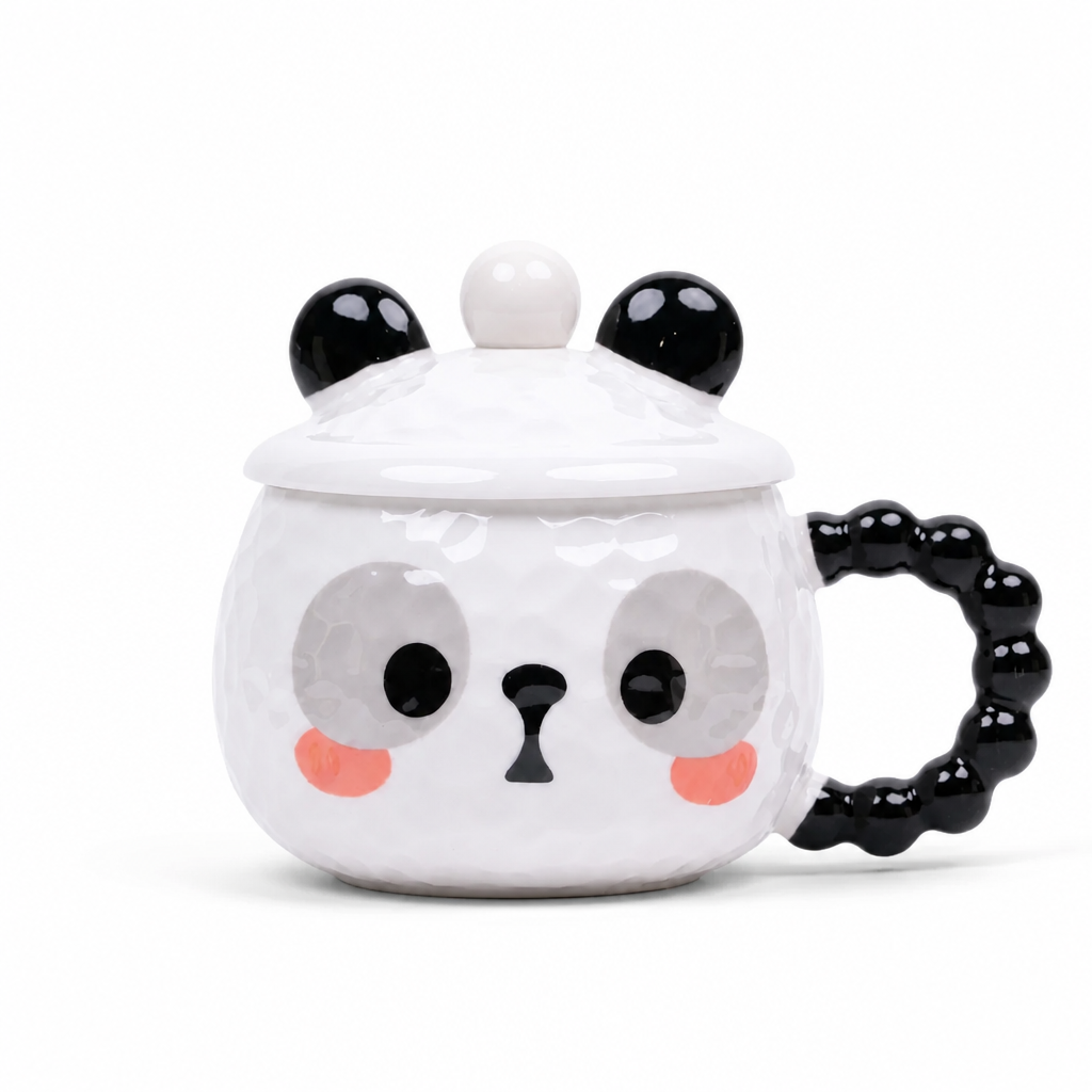 Mug Céramique avec Couvercle — Motif Panda