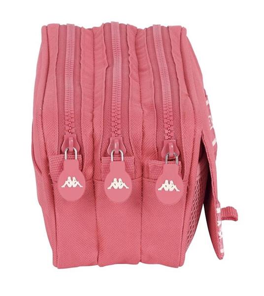 Trousse Kappa 3 Compartiments Rose — Fermeture Éclair