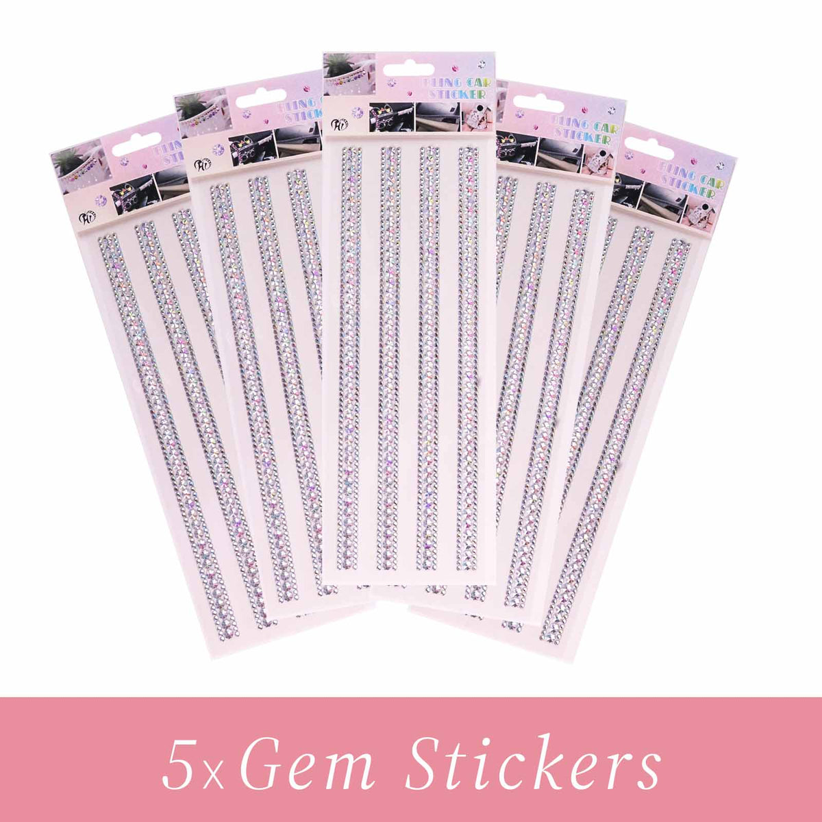 Gem Stickers Strass Argenté Irisé – Lot de 5 Planches - Librairie Oxford City